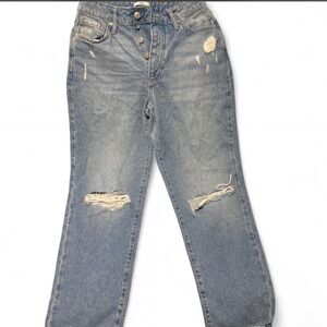 Forever 21 Light Blue Distressed Boyfriend Jeans